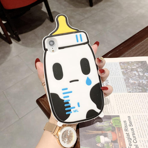 3D Feeding Bottle Case for iPhone XR 6.1", Cute Kawaii Baby Bottle Shape Soft Silicone Case for Kids Teens Girls