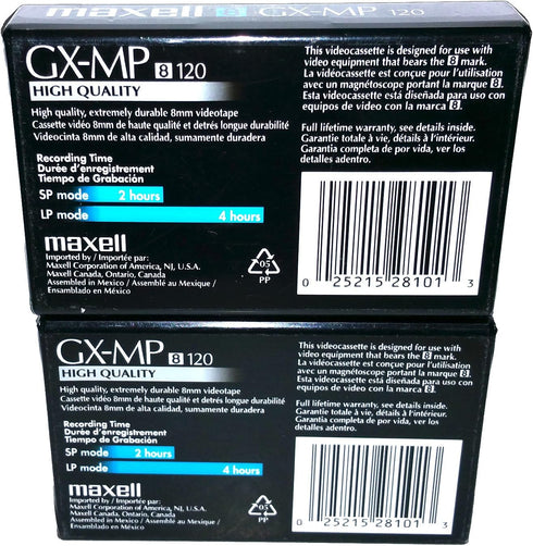 Maxell P6-120 2 Pack GX-MP High Quality Camcorder Tapes