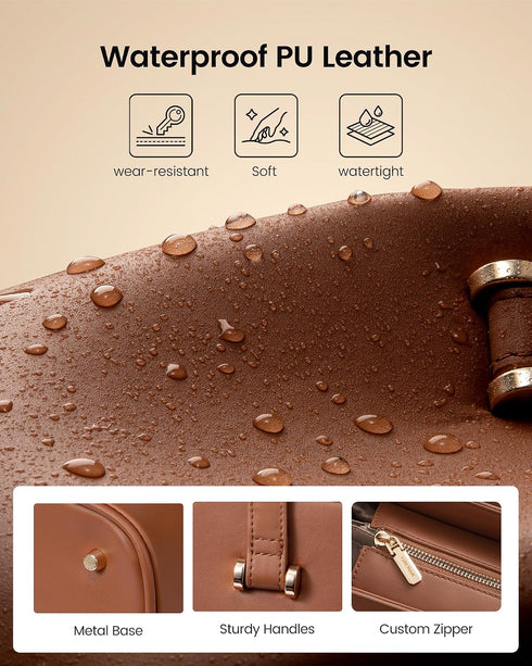 LOVEVOOK Laptop Tote Bag for Women, Work Tote Gift with Zipper, Leather Laptop Bag with Computer Compartment