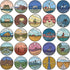 USA States Stickers Pack, 50Pcs Travel Landscape Vinyl Waterproof Decals for Luggage and Water Bottles