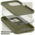 SURPHY iPhone 14 Pro Max Case with Screen Protector, Liquid Silicone, Khaki Green, Soft Microfiber Lining