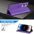 ZZXX for iPhone 14 Pro Wallet Case, RFID Blocking, Card Slot, Kickstand, Magnetic Closure, Purple
