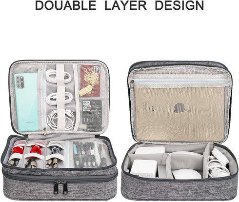 Electronics Organizer, Jelly Comb Electronic Accessories Cable Organizer Bag Waterproof Travel Cable Storage Bag for Charging Cable, Power Bank, iPad