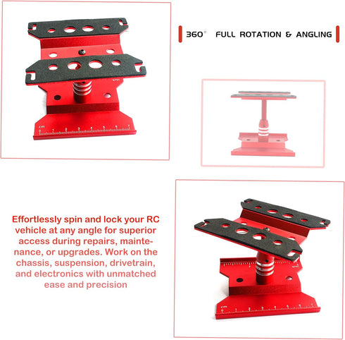 HOPLEX 360 1/16 1/18 1/24 RC Car Work Stand, Rotating Repair Tool Holder for Scale Remote Control Trucks, Crawlers
