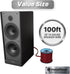 InstallGear 14 AWG Speaker Wire Cable (100 Foot + 12 Banana Plugs) - True Spec Soft Touch for Car, Home Theater,