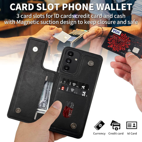 Wallet Phone Case for Samsung Galaxy A13 5G, Card Holder with Kickstand, Dog Pawprint Love PU Leather Cover