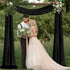 FUHSY Wedding Arch Draping Fabric, 29" x 20FT Black Sheer Curtains for Backdrop Wedding Drapery.