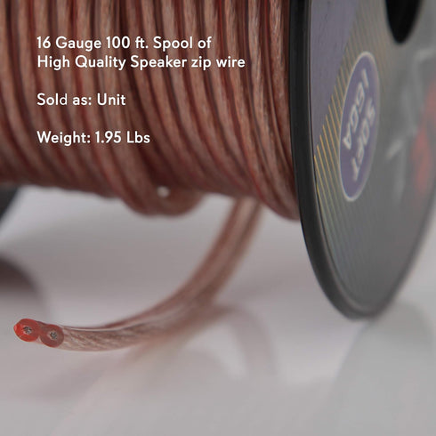 PYLE Speaker Zip Wire, 2 Tone Color Multi-Purpose 16 Gauge Audio Wire, 100 ft. Spool for Home Entertainment