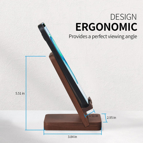 Plehood Wood Phone Stand, Desktop Wooden Phone Holder, Portable Office Phone Stand for Desk, Wood ipad Stand