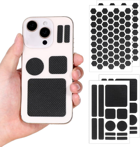 Giantree 4-Pack Anti-Slip Tape Stickers for Phones, Anti-Slip Finger Grip Stickers, Waterproof Pre-Cut Rubber Tape