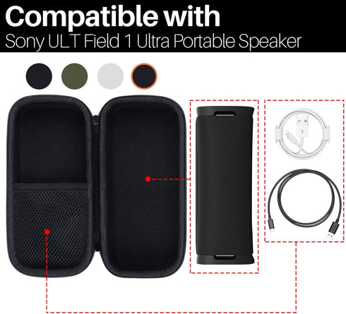 Hard Case for Sony ULT Field 1 Wireless Ultra Portable Bluetooth Compact Speaker (Forest Gray Case)