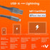 Ventev - MFi Certified iPhone Charger USB A to Apple Lightning Cable 10ft - Durable Steel Design, Lasts Up to 100x