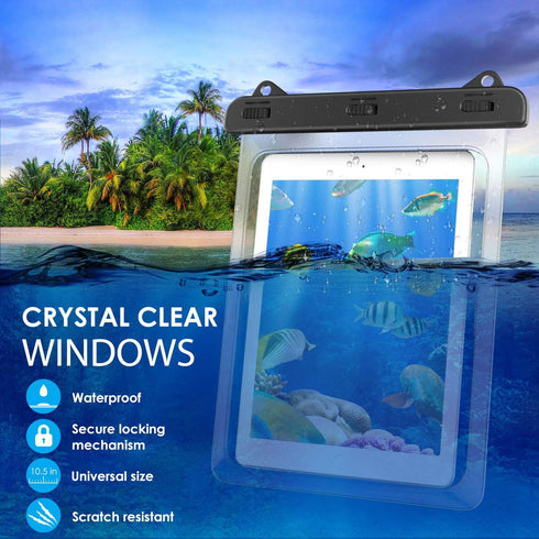MoKo Waterproof Tablet Case, Dry Bag Compatible with iPad 10th, Pro 11 2022, Air 5/4/3/2, Up to 12" Tablets