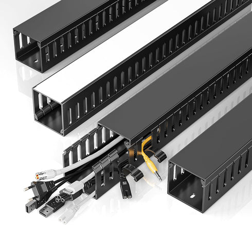 Yecaye 62.8in(4x15.7in) Cable Raceway, Large Under Desk Cable Management for Server Rack Wire