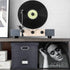 Sturdy Vinyl Record Storage Box - Black Album Storage Holds 50+ Single Records, LP Organizer Crate with Lid