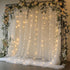 EMHOLDBU 10x8ft (2 White Tulle Backdrop Curtain with Lights String Sheer Drapes for Wedding, Birthday, Baby Shower