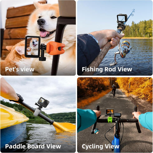 TELESIN Camera 360 Strap Mount, Flexible Wrap Band for Bike Motorcycle Handlebar Tube Roll Bar Stick Pole Holder for