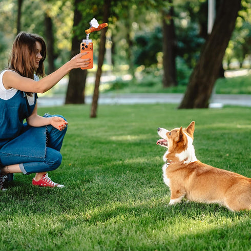 BAIRUYAO 360Rotation Pet Selfie ToolDog Treat Clip Cat Selfie Treat Holder,Dog Looking Lens Camera ToolUniversal Selfie