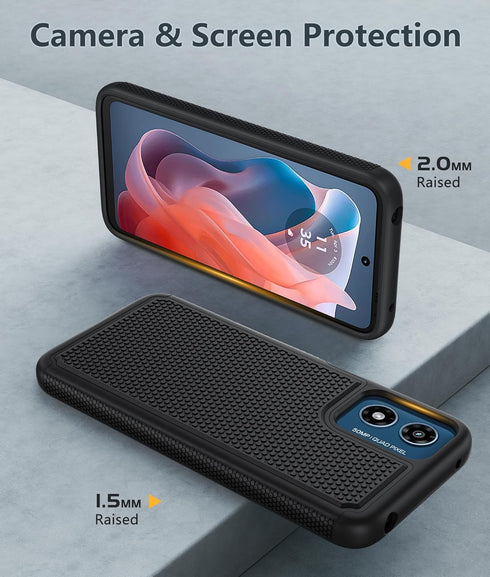 FNTCASE Motorola Moto G-Play-2024 Case: Heavy Duty Shockproof Rugged Dual Layer Cell Phone Cover with Non Slip Textured