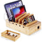 Modern Innovations Bamboo Device Organizer Charging Station for Multiple Devices (Natural) - Desk Docking Stand