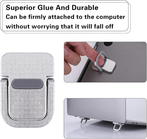 Abeillo 2PCS Portable Keyboard Riser, Self-Adhesive Mini Laptop Stand Invisible Computer Keyboard Stand for Desk