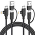 ASICEN 100W PD 2 in 2 Multi Charging Cable,6ft Braided USB C to