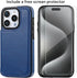 Compatible Wallet Case for iPhone 15 Pro 6.1” +1 Screen Protector, Slim PU Leather Kickstand Case, Deep Blue
