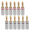 WGGE WG-009 Banana Plugs Audio Jack Connector, 6 Pairs / 12 pcs, 24k Gold Dual Screw Lock Speaker Connector for Speaker