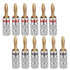 WGGE WG-009 Banana Plugs Audio Jack Connector, 6 Pairs / 12 pcs, 24k Gold Dual Screw Lock Speaker Connector for Speaker