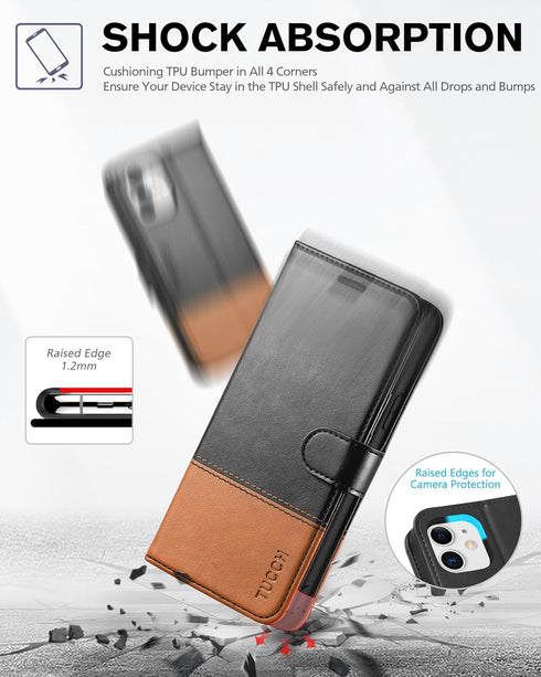 TUCCH 11, 11 (6.1 inch) 2019, Wallet Case for iPhone PU Leather Kickstand RFID Blocking Card Slot Magnetic Closure Flip