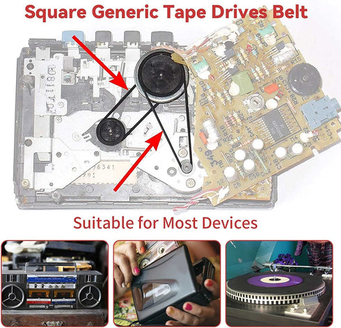 35+ Pack Mix Cassette Rubber Square (40-135mm) Belt for DVD Drive, Xbox 360, Repair Rebuild
