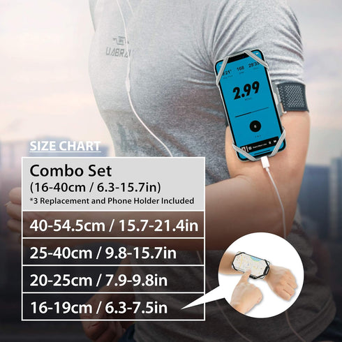 BONE Run Tie, Running Cell Phone Holder, Skin-Friendly Washable Silicone Sport Armband for Most Smartphones