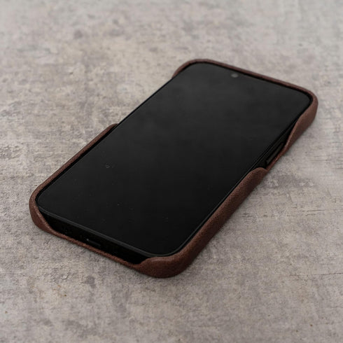 Porter Riley Leather Case for iPhone X/iPhone Xs - Chocolate Brown, Premium Genuine Leather Slimline Back Case
