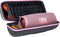 co2CREA Hard Travel Case for JBL Charge 4/5 Waterproof Bluetooth Speaker (Black Case + Pink Zipper)