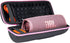 co2CREA Hard Travel Case for JBL Charge 4/5 Waterproof Bluetooth Speaker (Black Case + Pink Zipper)