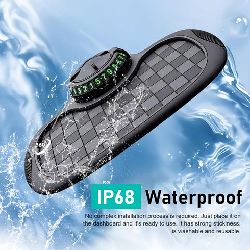 Culycey Car Dashboard Mat, Anti-slip Mat with Parking Number Sign and Rotatable Phone Holder, Multifunction Dashboard