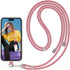 SS Phone Lanyard Strap, Universal Neck Cord Lanyards and Phone Tether Patch for All Phones (Pink)