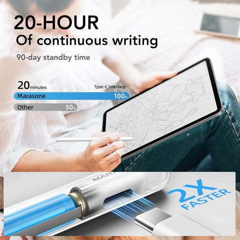 Stylus Pen for iPad, Compatible with Apple Pencil 2nd/1st Gen, Magnetic Pen with Tilt Sensitivity