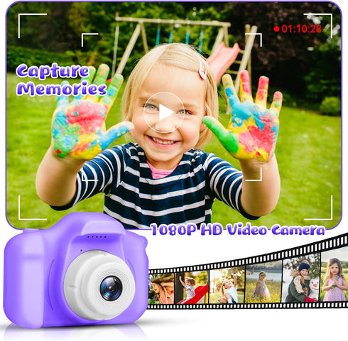 Kids Camera for Boys and Girls, GPOSY Digital Camera with 32GB SD Card, Video Recorder 1080P HD (Purple)