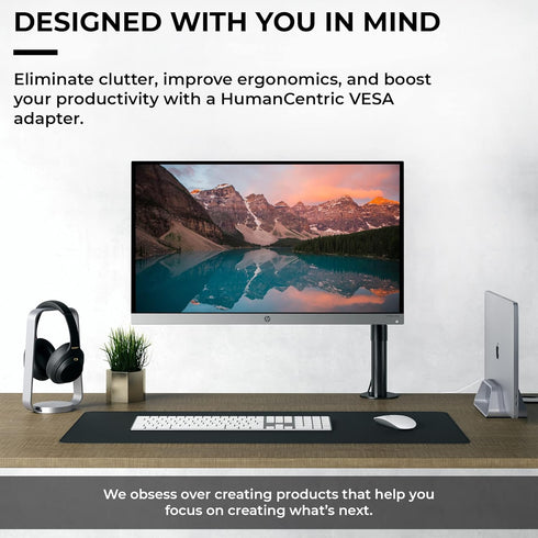 HumanCentric VESA Mount Adapter for HP Pavilion 27xw, 25xw, 24xw, 23xw, 22xw, 22cwa, 27cw, 25cw, 24cw, 23cw, 22cw
