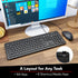 Wired Keyboard and Mouse Combo, Macally Slim Full Sized Ergonomic USB for Laptop and Desktop