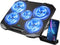Laptop Cooling Pad Stand with 5 Quiet Fans, Adjustable Angles for 12-15.6 Inch Notebooks (Black)