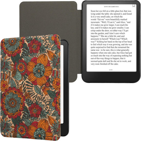 kwmobile Cork Case Compatible with Amazon Kindle (2022/2024) - Book Style Protective e-Reader
