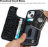 HAOPINSH Wallet Case for iPhone 13/14 with Card Holder, Black Leopard Cheetah Pattern Back Flip Case PU Leather
