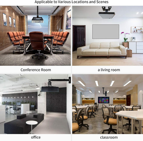 Projector Mount - Wall or Ceiling Projection Mount Bracket with Adjustable Height and Extendable Arms for Home and