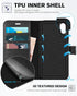 TUCCH Case Wallet for iPhone XR - Kickstand, RFID Blocking, Credit Card Slot, PU Leather Folio Cover, Black