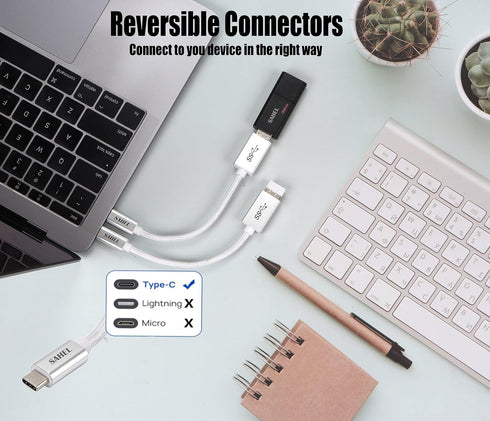 USB C to USB Adapter (2-Pack), USB Type-C to USB 3.0 OTG Converter, Thunderbolt 3 to USB Female Adapter, Compatible