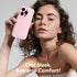 Chalk Pink iPhone 14 Pro Case, Silicone Shockproof, MagSafe Compatible, Full Camera Protection & 2 Screen Protectors.