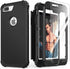 IDweel for iPhone 8 Plus Case, 3 in 1 Shockproof Slim Hybrid Heavy Duty Hard PC Cover with Tempered Glass Protector,