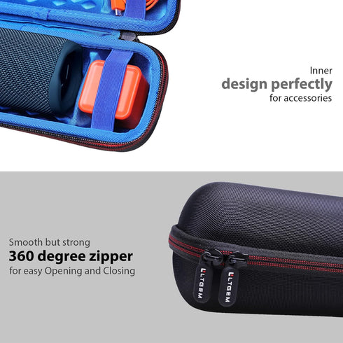 LTGEM EVA Hard Carrying Case for JBL FLIP 6/FLIP 5 - Waterproof Portable Bluetooth Speaker Case, Blue
